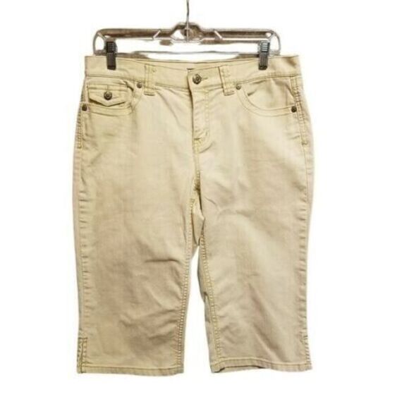 Axcess by Liz Claiborne Womens Size 6 Tan Solid Capri Pants - Picture 7 of 10